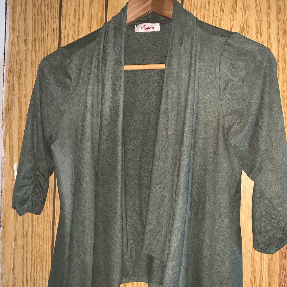 Suede thin blazer like